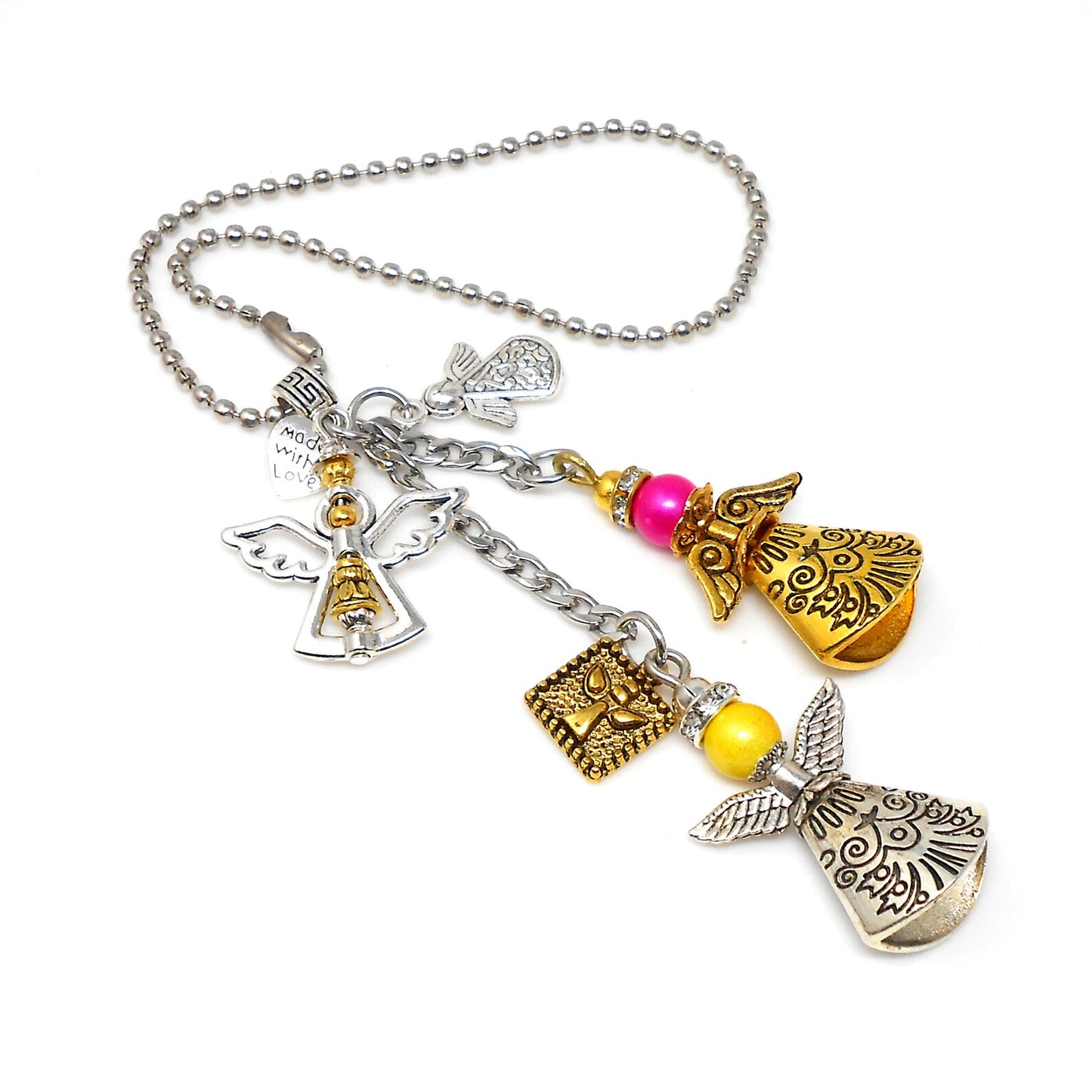 Cross, Angel, Guardian Angel & Fairy Evil Eye Protection Key Ring, Good Luck Guardian Angel Protection Key Ring, New Car / Home Protection