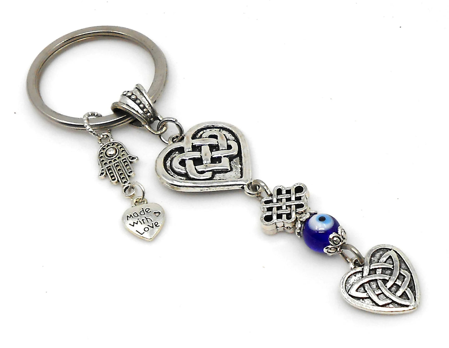 Evil Eye Mystic Endless/Celtic knot Car Mirror Hanging/keychain | Love Knot/Tying Love knot Evil Eye Protection Key Ring/Hanging & Good Luck