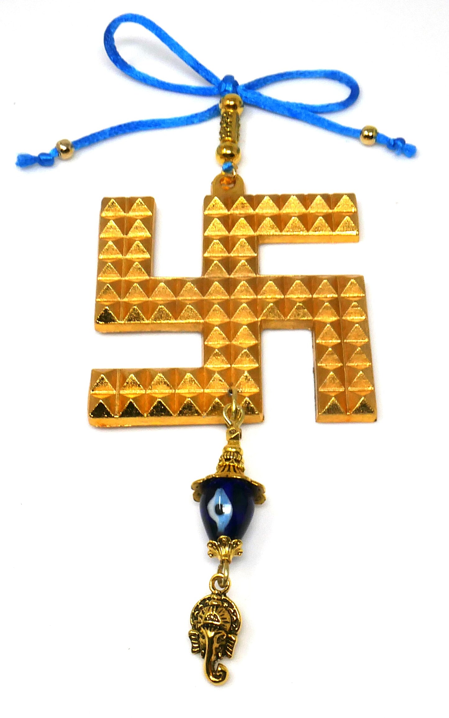 Traditional Indian Auspicious Symbol Swastik Hanging for Good Luck | Evil Eye Protection| Car Mirror Ornament | Transmute Negative Engeries