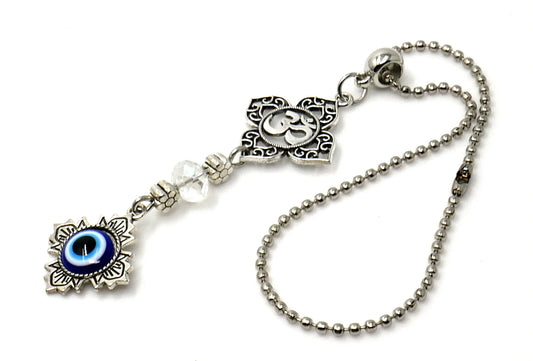 Evil Eye Protection Divine OM Car Charm, Car Rear View Mirror Ornament, Handbag/Purse Hanging for Evil Eye Protection, Good Luck Protection