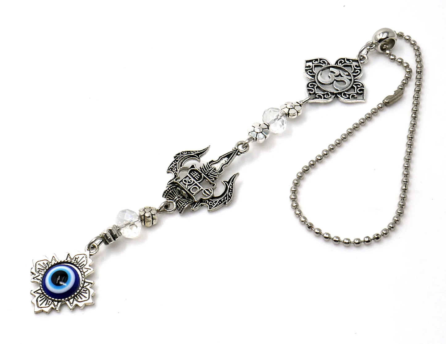Evil Eye Protection Divine OM Car Charm, Car Rear View Mirror Ornament, Handbag/Purse Hanging for Evil Eye Protection, Good Luck Protection