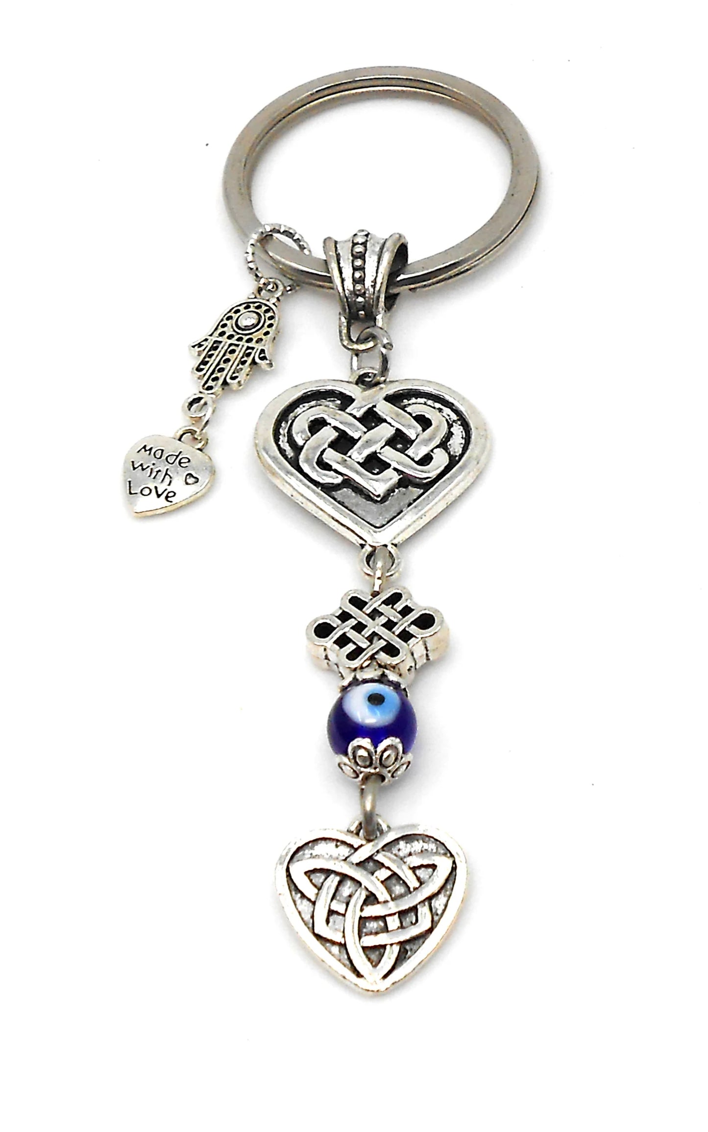 Evil Eye Mystic Endless/Celtic knot Car Mirror Hanging/keychain | Love Knot/Tying Love knot Evil Eye Protection Key Ring/Hanging & Good Luck