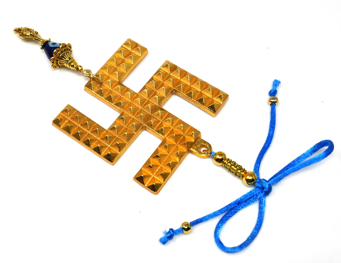 Traditional Indian Auspicious Symbol Swastik Hanging for Good Luck | Evil Eye Protection| Car Mirror Ornament | Transmute Negative Engeries