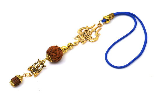 Evil Eye Protection Divine Shiva Trishul Pendant Car Mirror Hanging, Handbag/Backpack Hanging for Good Luck Protection