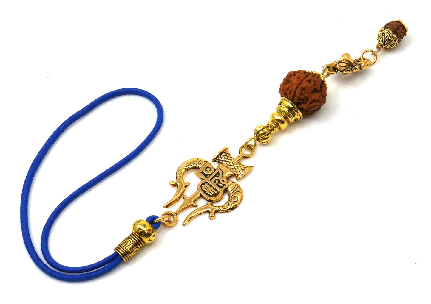 Evil Eye Protection Divine Shiva Trishul Pendant Car Mirror Hanging, Handbag/Backpack Hanging for Good Luck Protection