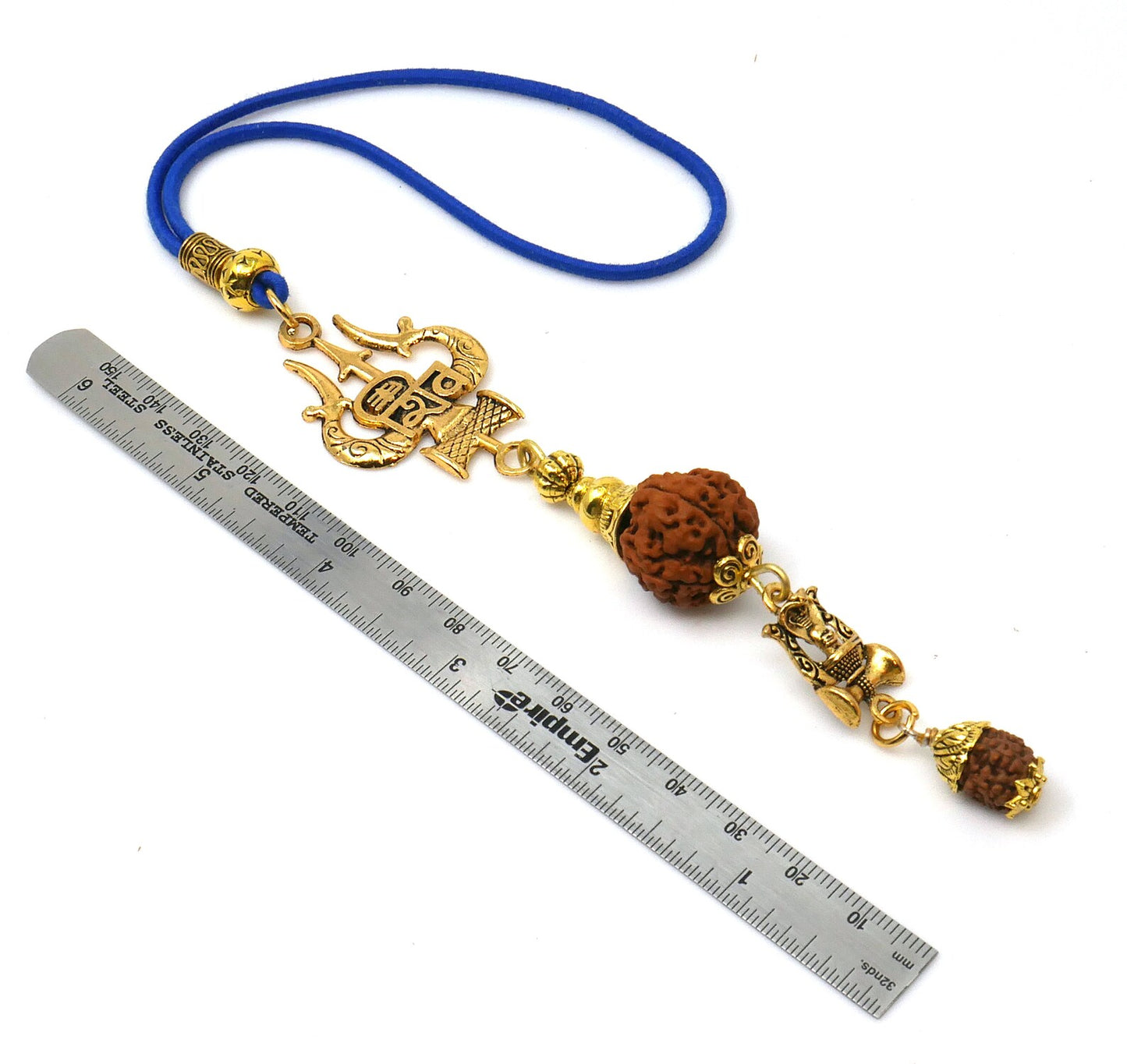 Evil Eye Protection Divine Shiva Trishul Pendant Car Mirror Hanging, Handbag/Backpack Hanging for Good Luck Protection