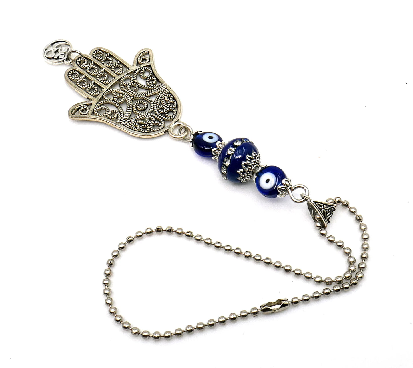 Hamsa Hand Pendant Evil Eye Protection Car Rear View Mirror Hanging, Hamsa Hand New Car/ New House Gift, Good Luck & Travel Safe Gift