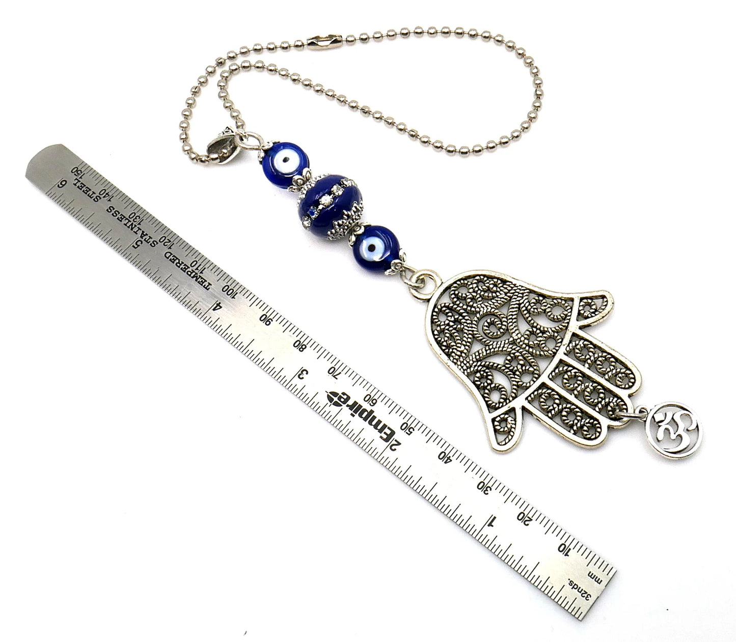 Hamsa Hand Pendant Evil Eye Protection Car Rear View Mirror Hanging, Hamsa Hand New Car/ New House Gift, Good Luck & Travel Safe Gift