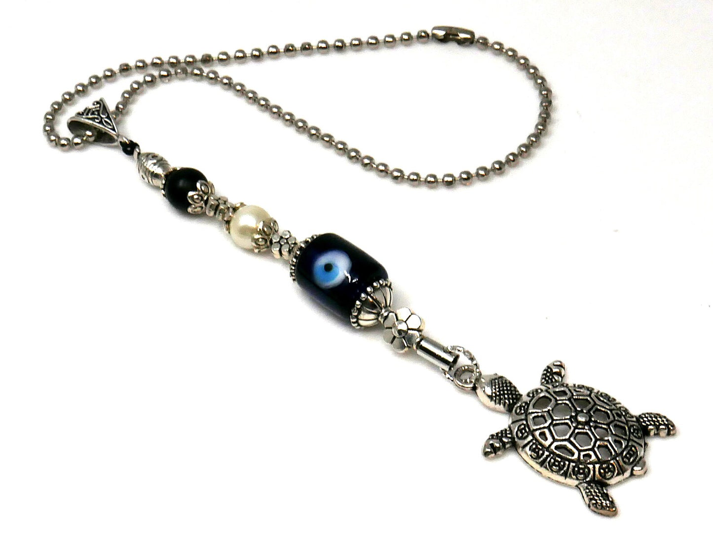 Turtle Evil Eye Protection Car Mirror Hanging, Sea Beach Lucky Turtle Friendship Gifts, Tortoise Spiritual Animal Good Luck Hanging Charm