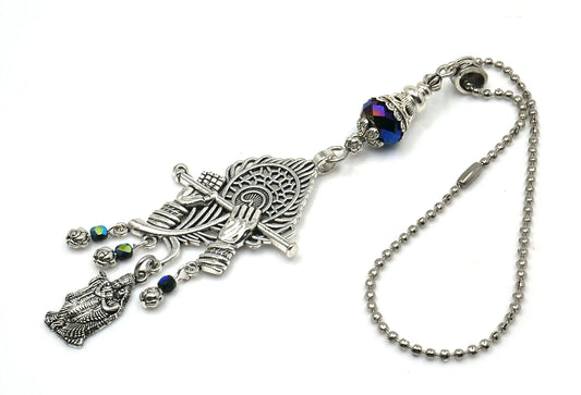 God Radha Krishna Evil Eye Protection Lord Krishna Playing Flute Pendant, Kanha with Flute Blessings & Protection Amulet, Hindu Namaste Gift