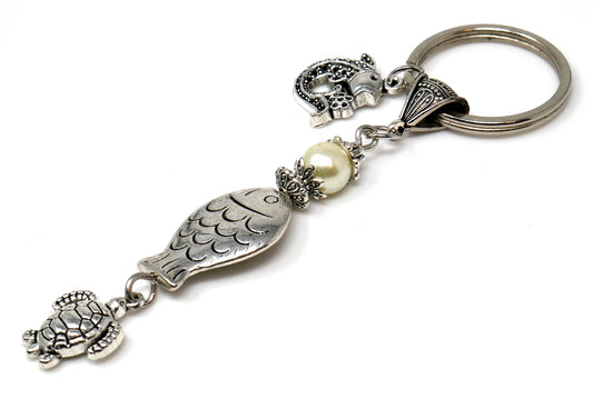 Lucky Fish |Evil Eye Protection | 3D Fish Key Ring |Feng Shui |Good Luck |Prosperity |Good Fortune |Abundance | Lucky Fish Key Ring Gift