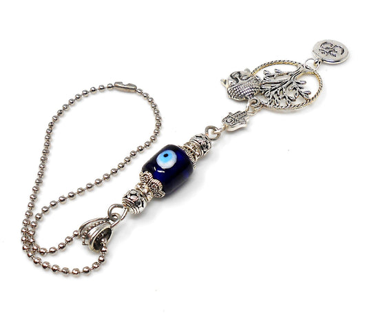 Evil Eye Protection Divine OM, Buddha, Hamsa & Tree Of Life Key Chain/ Key Ring for Good Luck, Car Hanging for Safe Travel and Protection