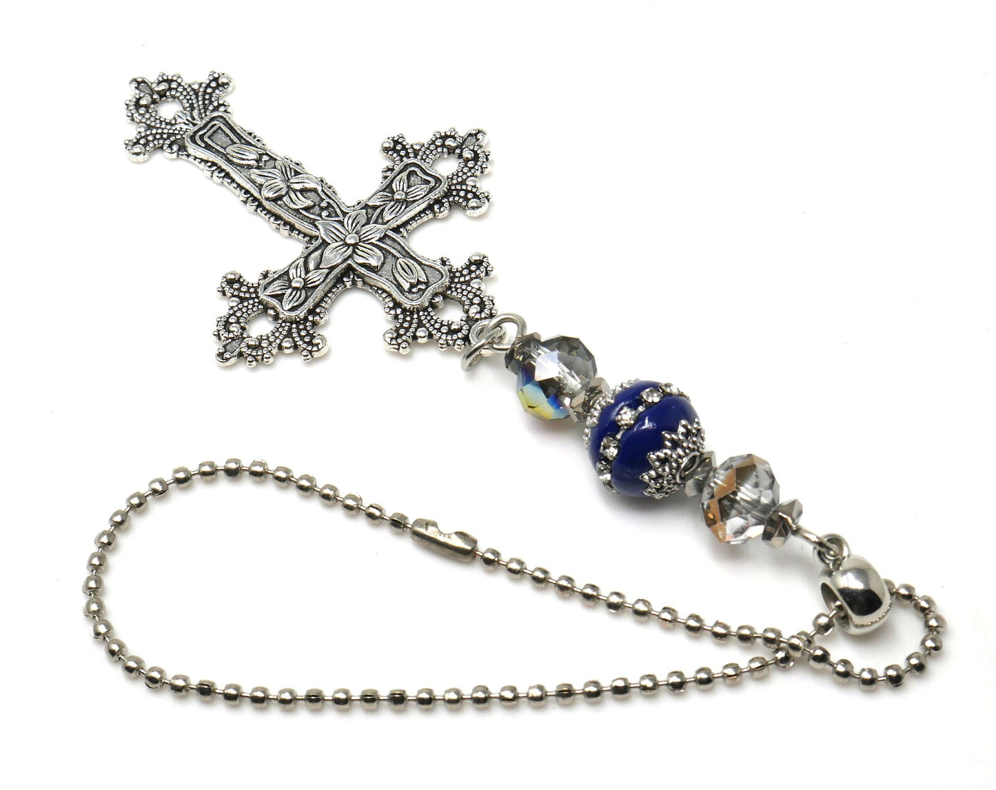Car Rear View Mirror Cross charm hanging | Evil Eye Protection | House Warming Gift | New House gift for Good Luck | New Car Namaste Gift