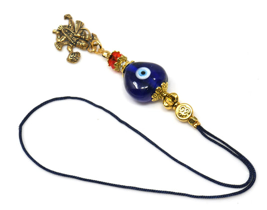 Evil Eye Protection Lord Hanuman ji Kavach (Amulet)-Cell Phone Dangler-Rear View Mirror Car Hanger-Indian Hindu God of Protection & Strength