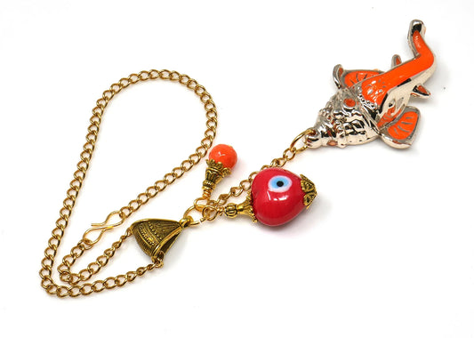 Ganesha | Evil Eye Protection | Car Rearview Mirror Ornament | Good Luck | Happiness | Good Fortune | Success | Prosperity | Spirituality