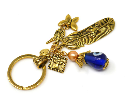 Angel, Guardian & Fairy Evil Eye Protection Key Ring, Good Luck Angel/Guardian Protection Key Ring,New Car/New Home Protection Gifting Idea