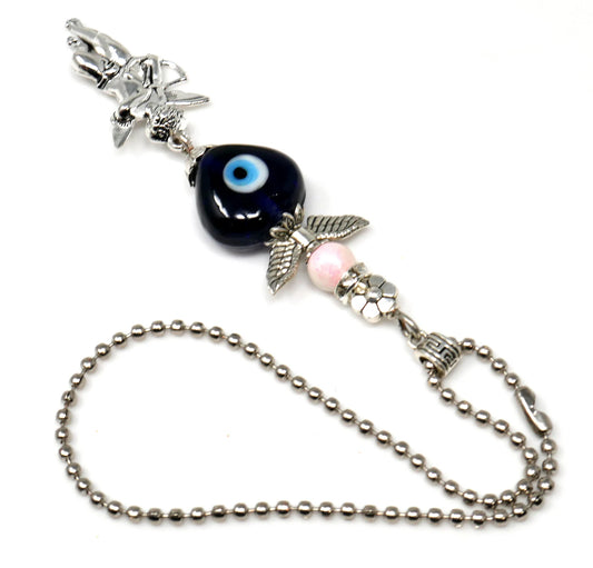 Evil Eye, Evil Eye Protection, Guardian Angel Car Rear View Mirror Ornament Charm, Angel Bag Charm, Travel Angel Protection, New Driver Gift