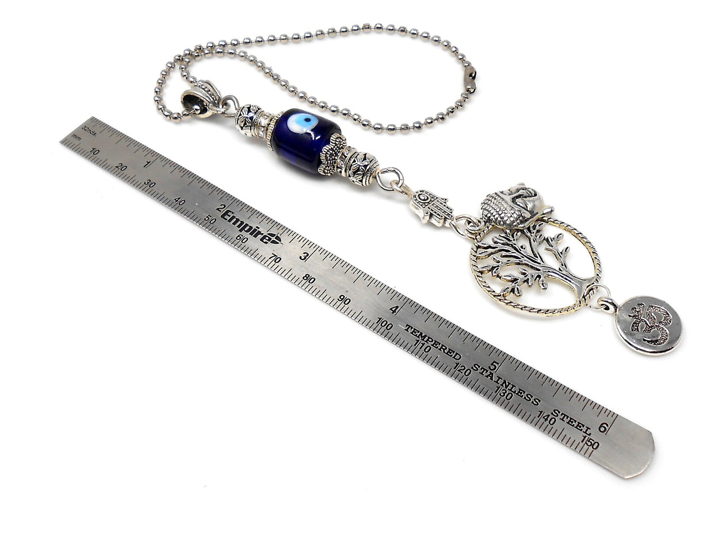 Evil Eye Protection Divine OM, Buddha, Hamsa & Tree Of Life Key Chain/ Key Ring for Good Luck, Car Hanging for Safe Travel and Protection