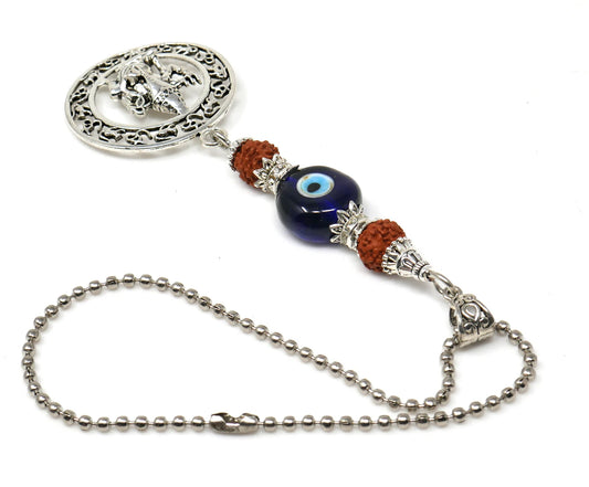 Ganesha | Evil Eye Protection | Car Rearview Mirror Ornament | Good Luck | Happiness | Good Fortune | Success | Prosperity | Spirituality