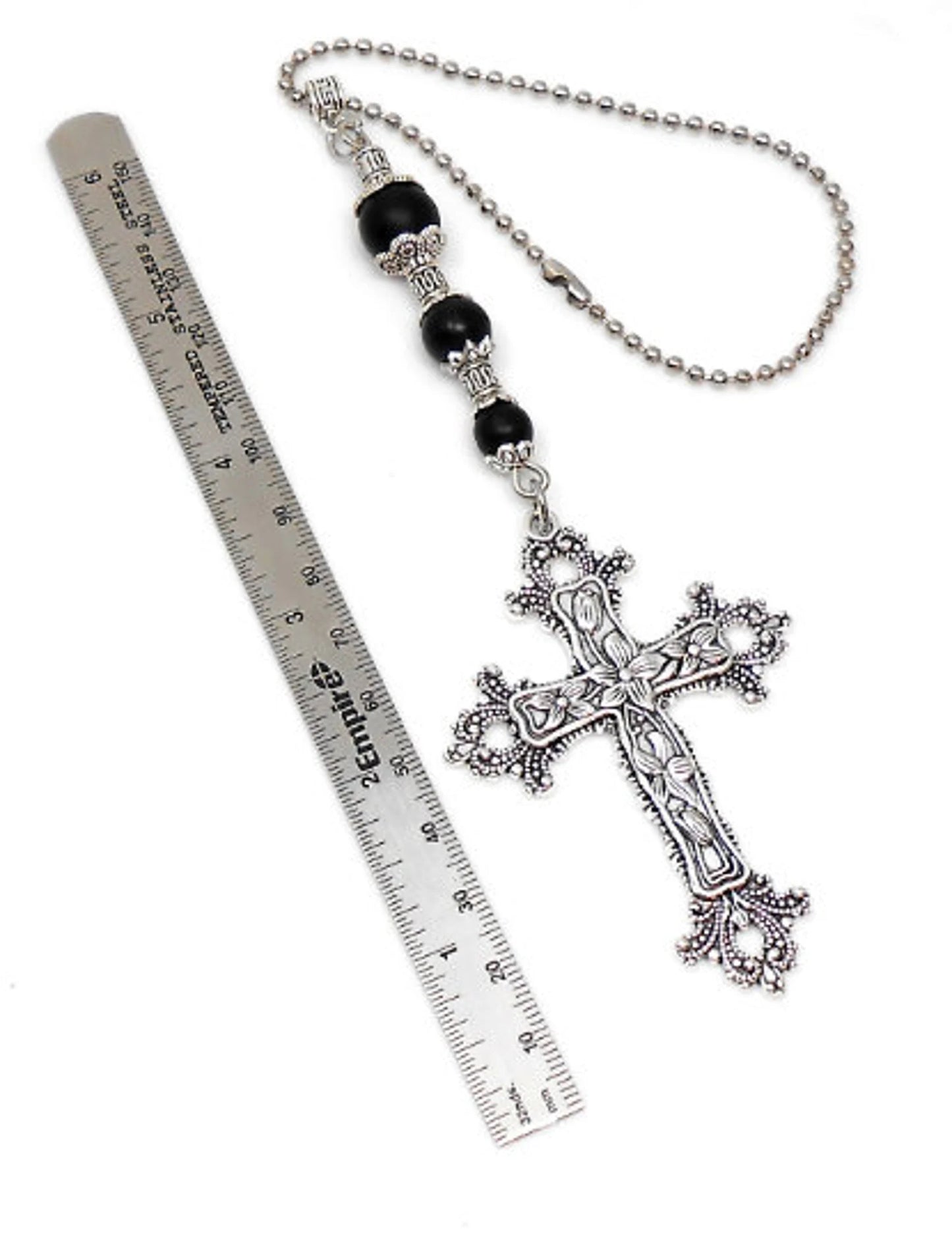 Holy Cross Car Charms Rear View Mirror | Natural Stone Beads | Cross Car Rearview Mirror Ornament | Car Hanger| Blessings | Faith | Hope
