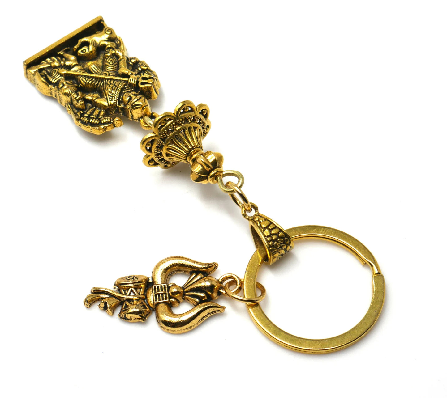 Shiv Shakti Key Ring for Pocket & Wallet , Hindu Goddess maa Durga and Shiva Key Ring for divine blessing/Protection/Shieling, Namaste Gift