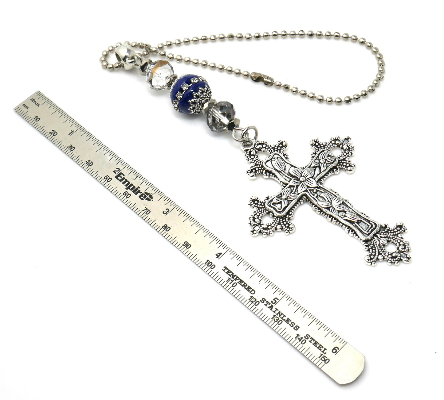 Car Rear View Mirror Cross charm hanging | Evil Eye Protection | House Warming Gift | New House gift for Good Luck | New Car Namaste Gift