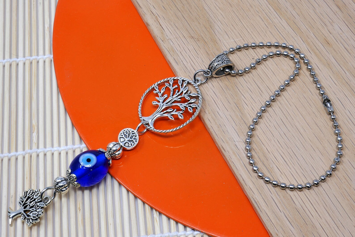 Tree of Life |Evil Eye Protection |Bag Backpack Charm Ornament | Namaste Gift for Good Luck | Car Mirror Hanging Charm Gift for Positivity
