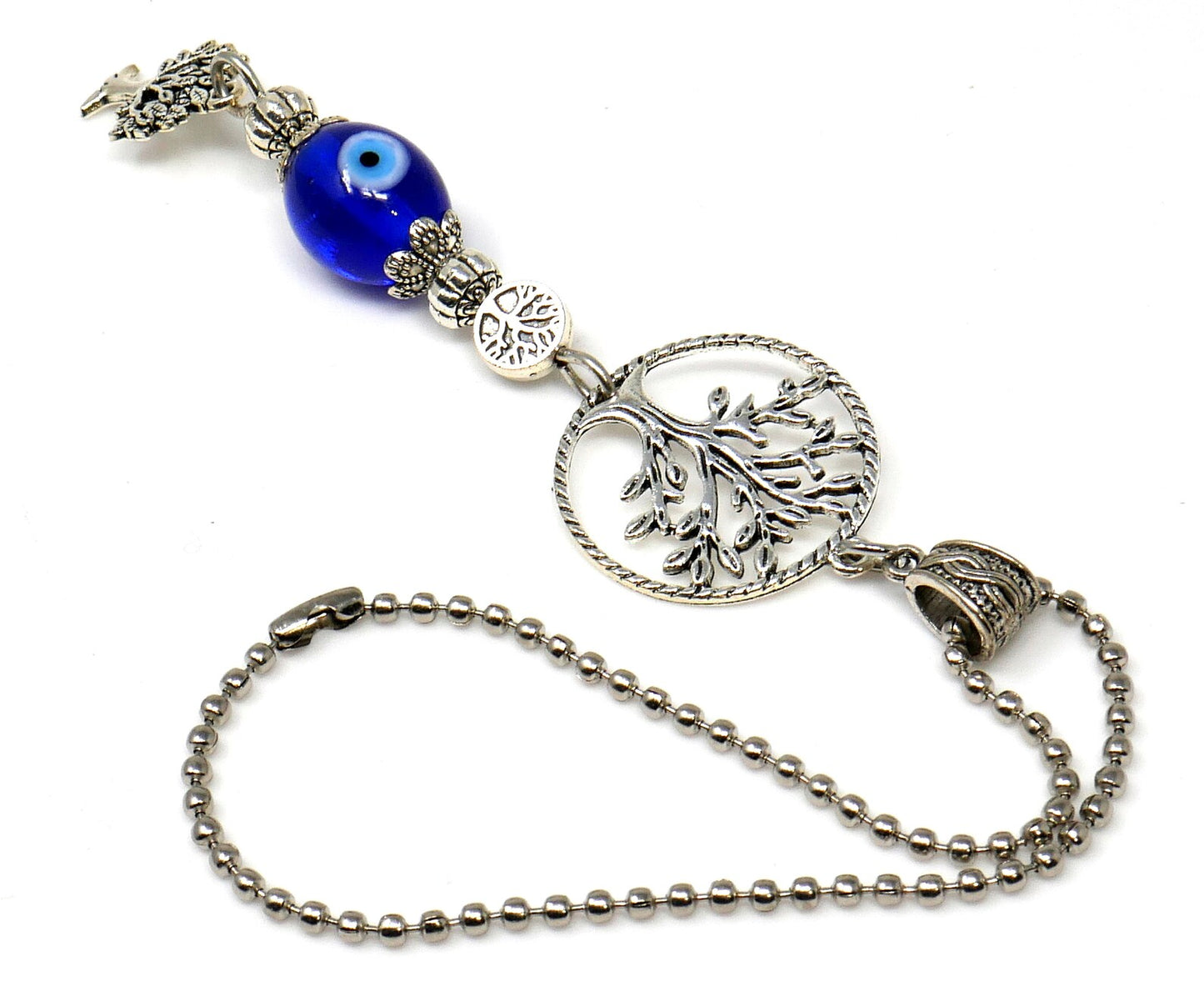 Tree of Life |Evil Eye Protection |Bag Backpack Charm Ornament | Namaste Gift for Good Luck | Car Mirror Hanging Charm Gift for Positivity