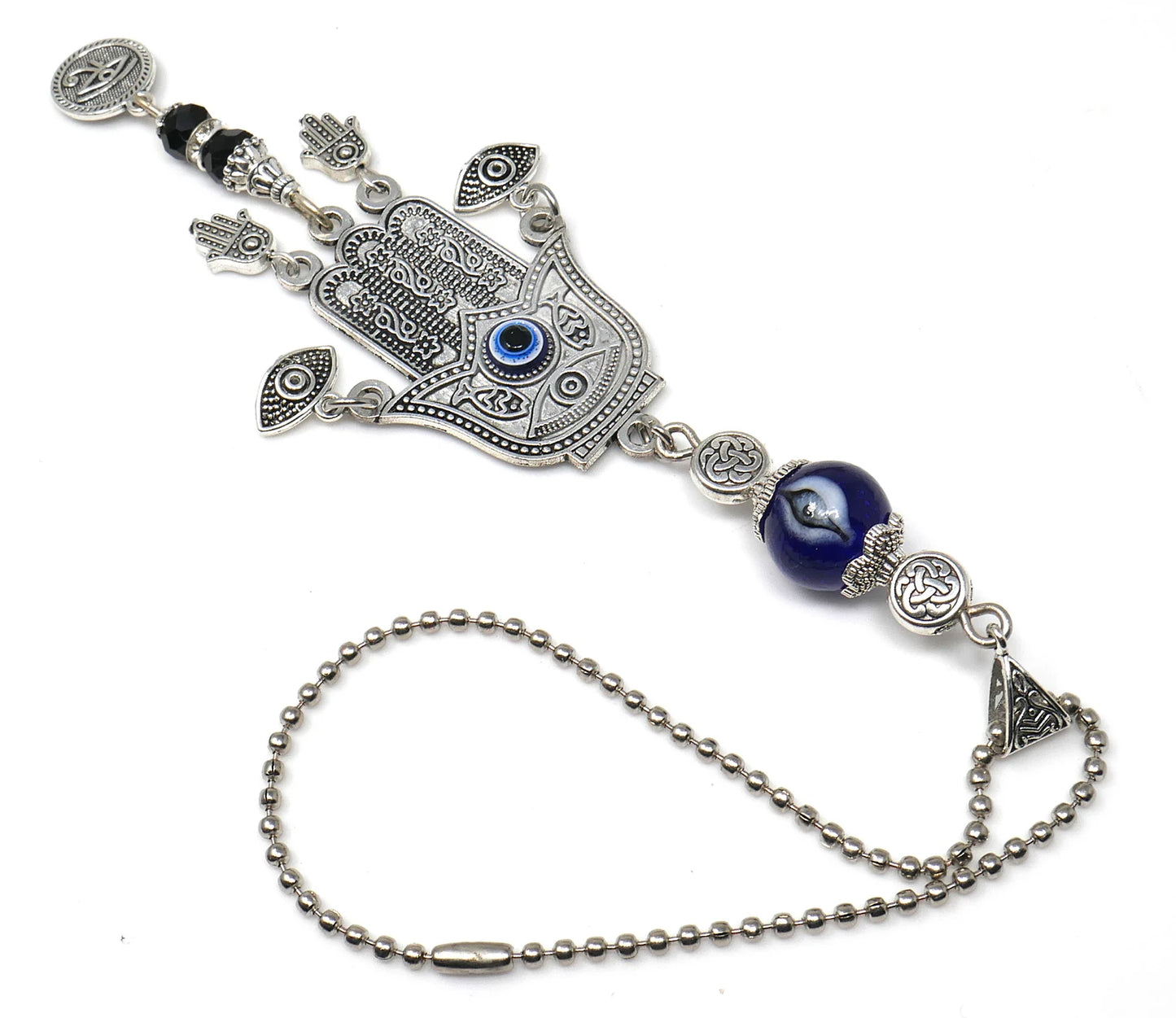 Hamsa Hand Rear View Mirror Evil Eye Protection Hanging Accessories- Hamsa Home Lucky Charms-Car Mirror Decor Ornament-New Car Owner Gift