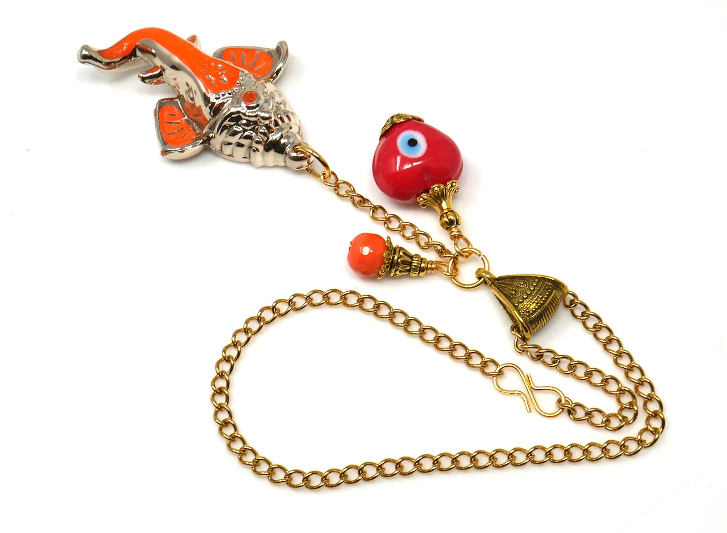 Ganesha | Evil Eye Protection | Car Rearview Mirror Ornament | Good Luck | Happiness | Good Fortune | Success | Prosperity | Spirituality
