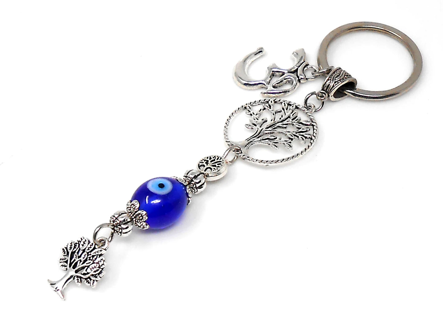 Tree of Life |Evil Eye Protection |Bag Backpack Charm Ornament | Namaste Gift for Good Luck | Car Mirror Hanging Charm Gift for Positivity