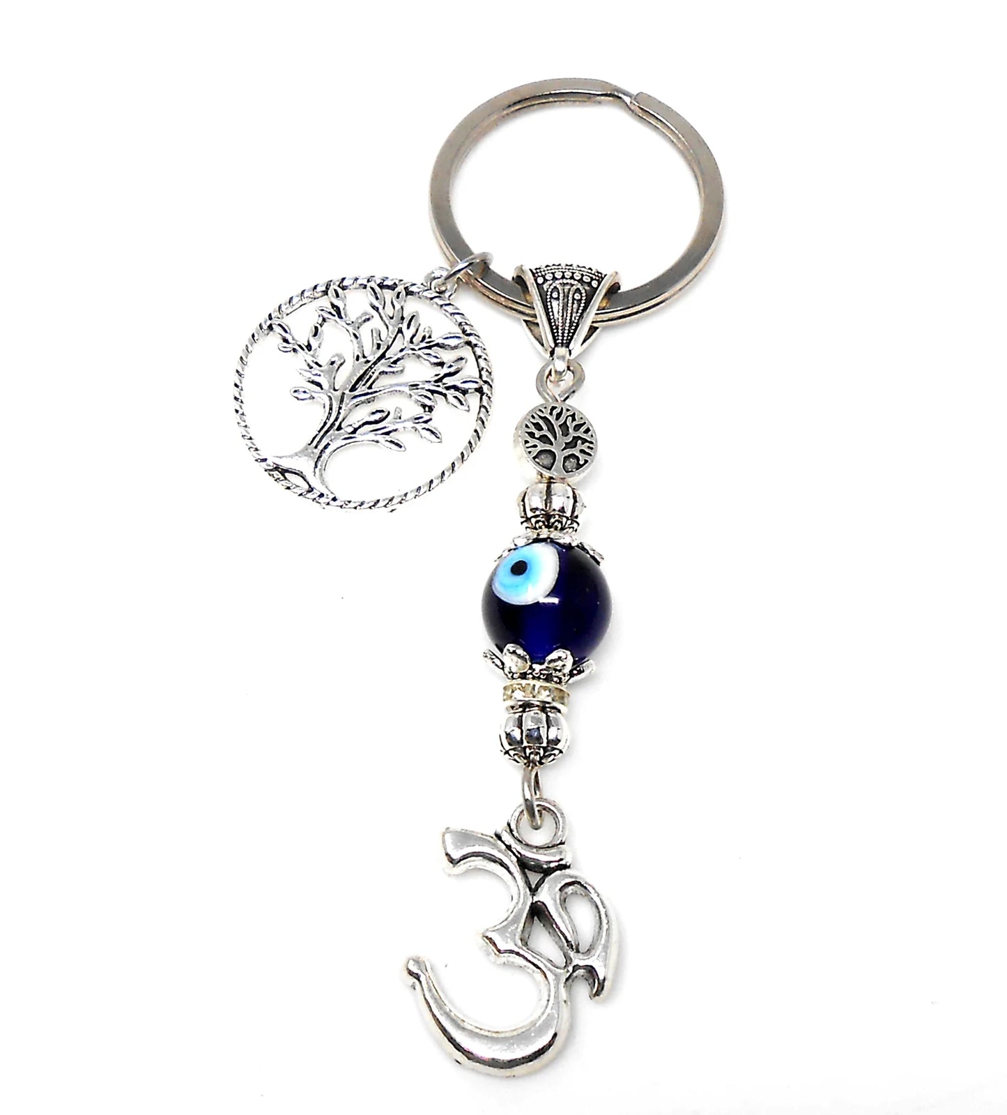 Tree of Life |Evil Eye Protection |Bag Backpack Charm Ornament | Namaste Gift for Good Luck | Car Mirror Hanging Charm Gift for Positivity