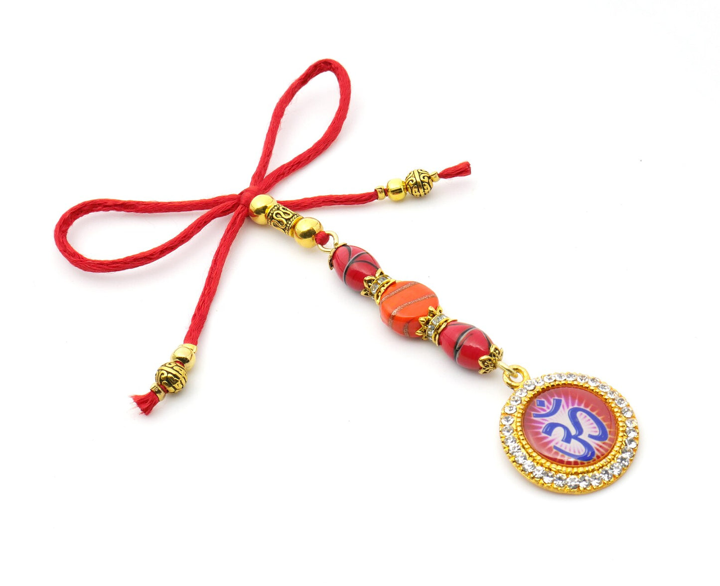 Evil Eye-Evil Eye Protection-Divine OM Evil Eye Protection Car Rear View Mirror Ornament-AUM Handbag Hanging for Good Luck & Good Fortune