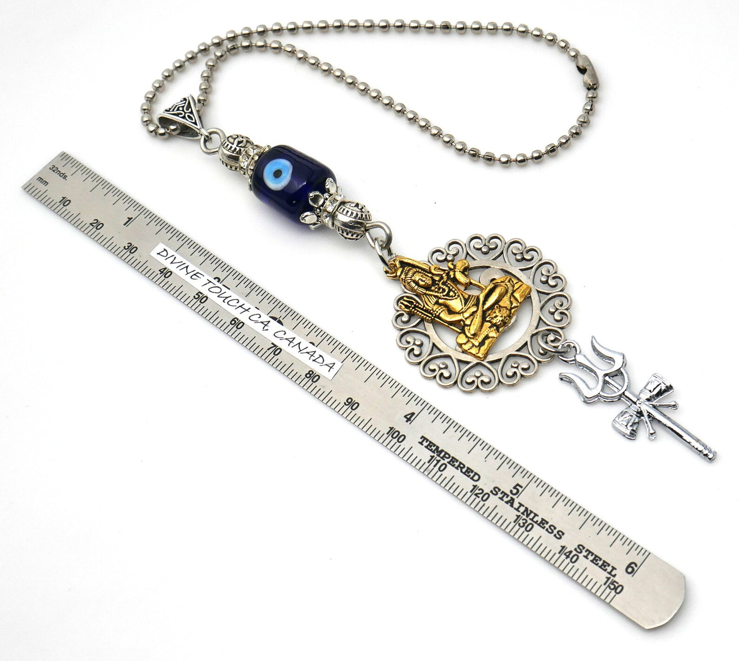 Lord Shiva Trishul Damroo & OM Pendant Evil Eye Hanging-Lord Shiva / Mahadev Trishul Pendant Evil Eye Protection Door Knob Namaste Hanging