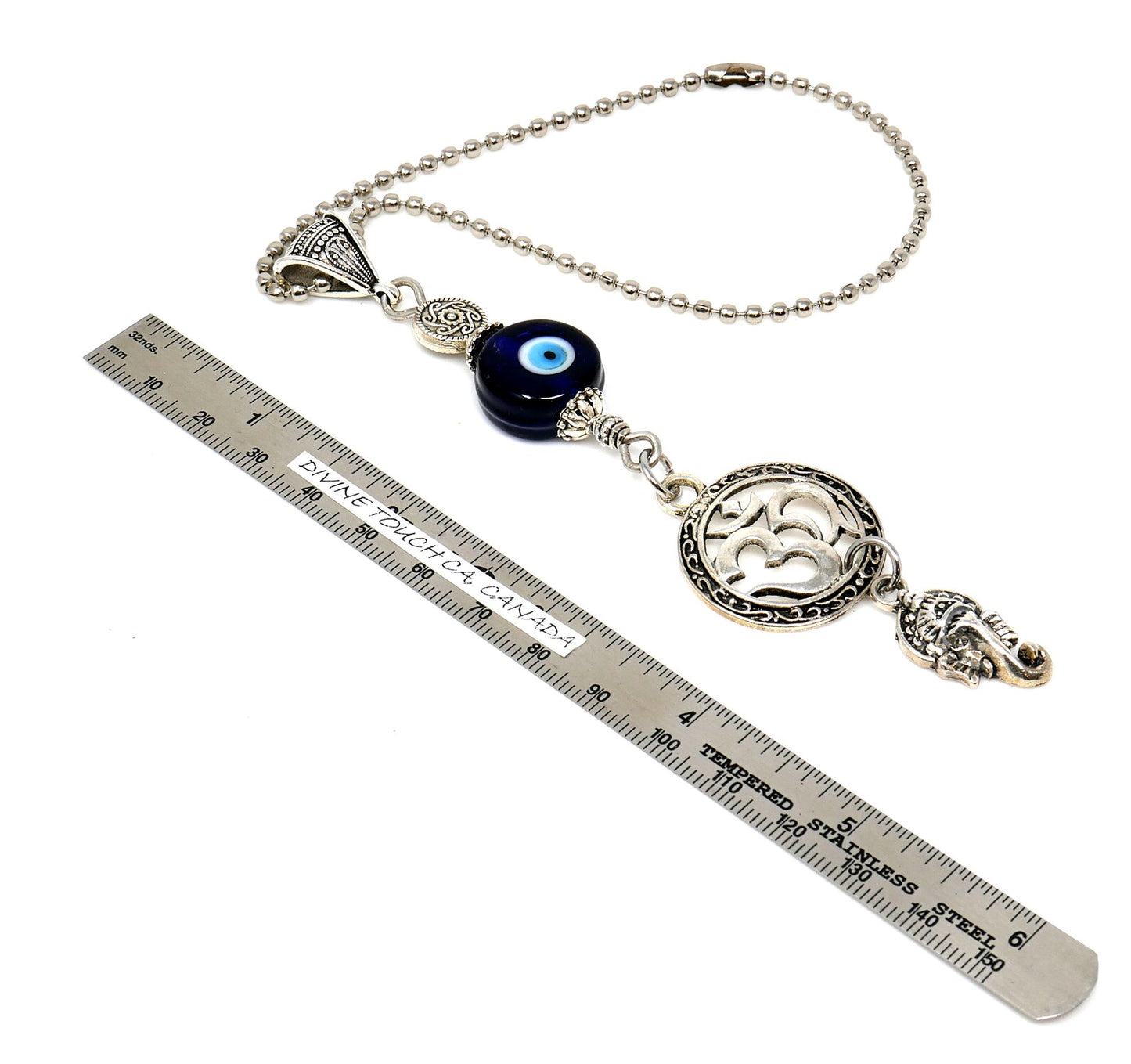 Ganesha OM | Evil Eye Protection | Car Rearview Mirror Ornament | Good Luck | Happiness | Good Fortune | Success | Prosperity | Spirituality
