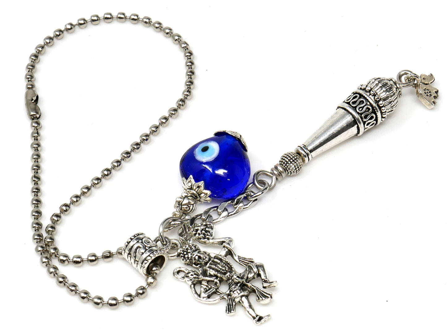 Lord Hanuman ji and Gada Charm & Evil Eye Protection Hanging for Home/Car/Office/Business