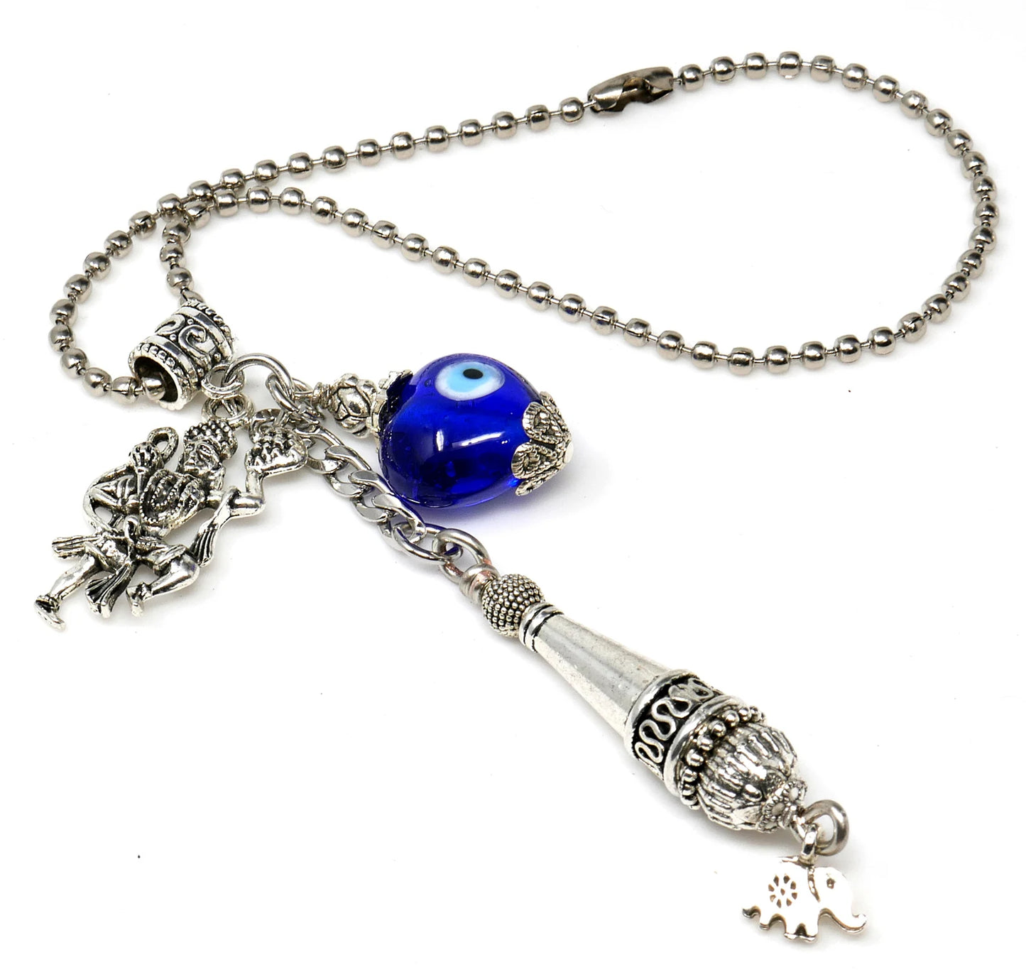 Lord Hanuman ji and Gada Charm & Evil Eye Protection Hanging for Home/Car/Office/Business