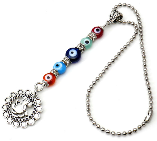 Ganesha | Evil Eye Protection | Car Rearview Mirror Ornament | Good Luck | Happiness | Good Fortune | Success | Prosperity | Spirituality