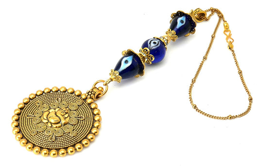 Ganesha | Evil Eye Protection | Car Rearview Mirror Ornament | Good Luck | Happiness | Good Fortune | Success | Prosperity | Spirituality