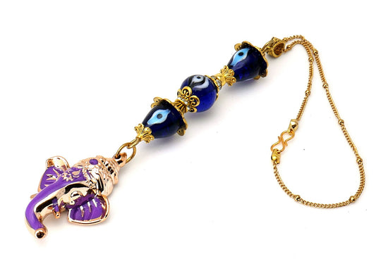 Ganesha | Evil Eye Protection | Car Rearview Mirror Ornament | Good Luck | Happiness | Good Fortune & Prosperity | Success in Study