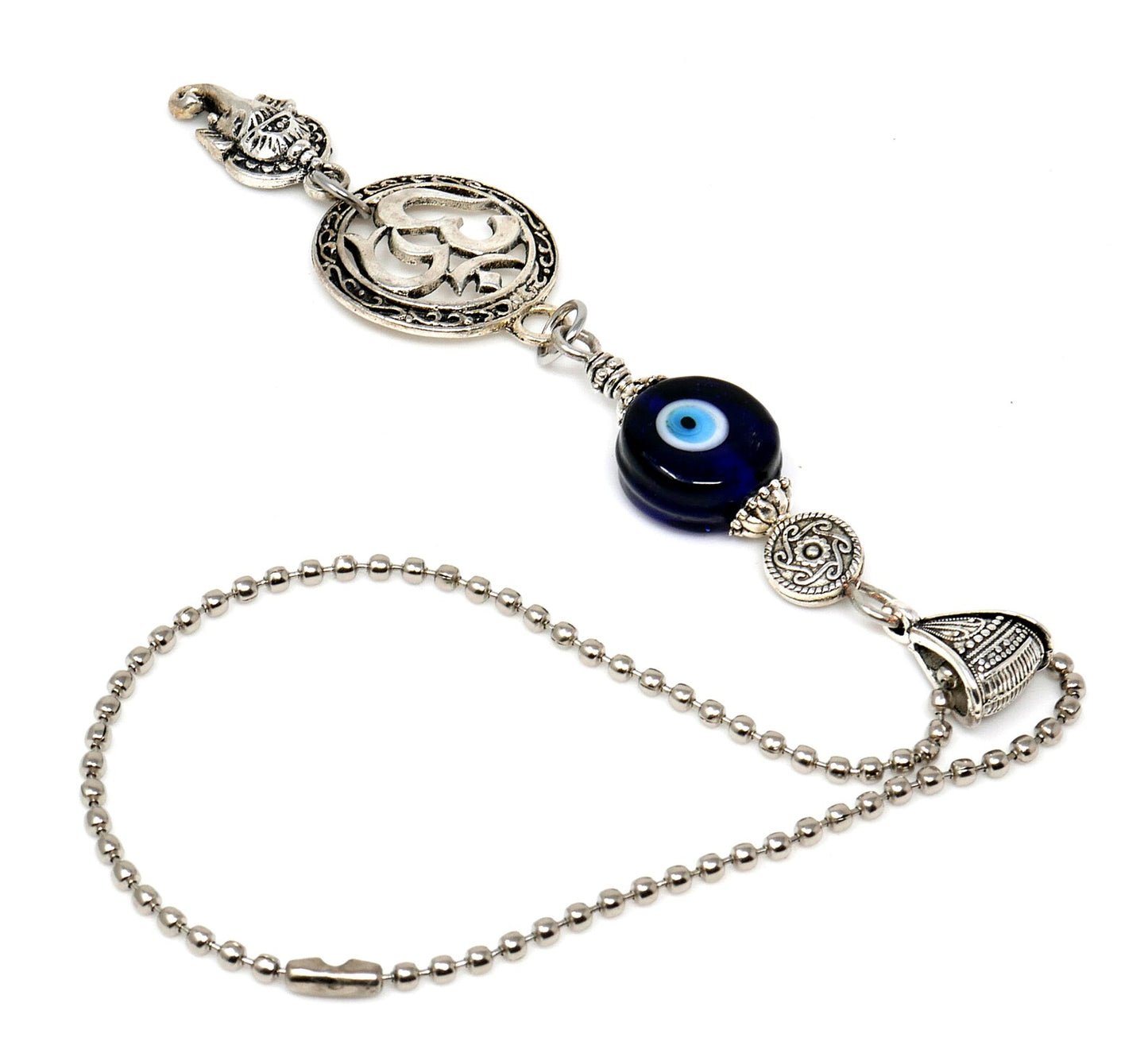 Ganesha OM | Evil Eye Protection | Car Rearview Mirror Ornament | Good Luck | Happiness | Good Fortune | Success | Prosperity | Spirituality
