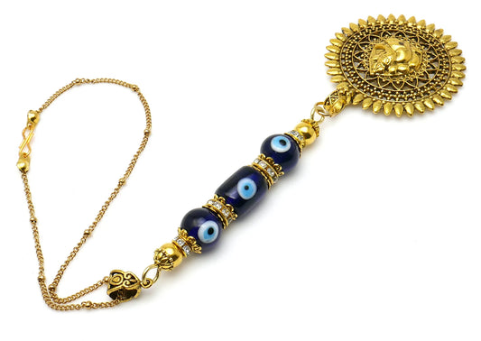 Ganesha | Evil Eye Protection | Car Rearview Mirror Ornament | Good Luck | Happiness | Good Fortune | Success | Prosperity