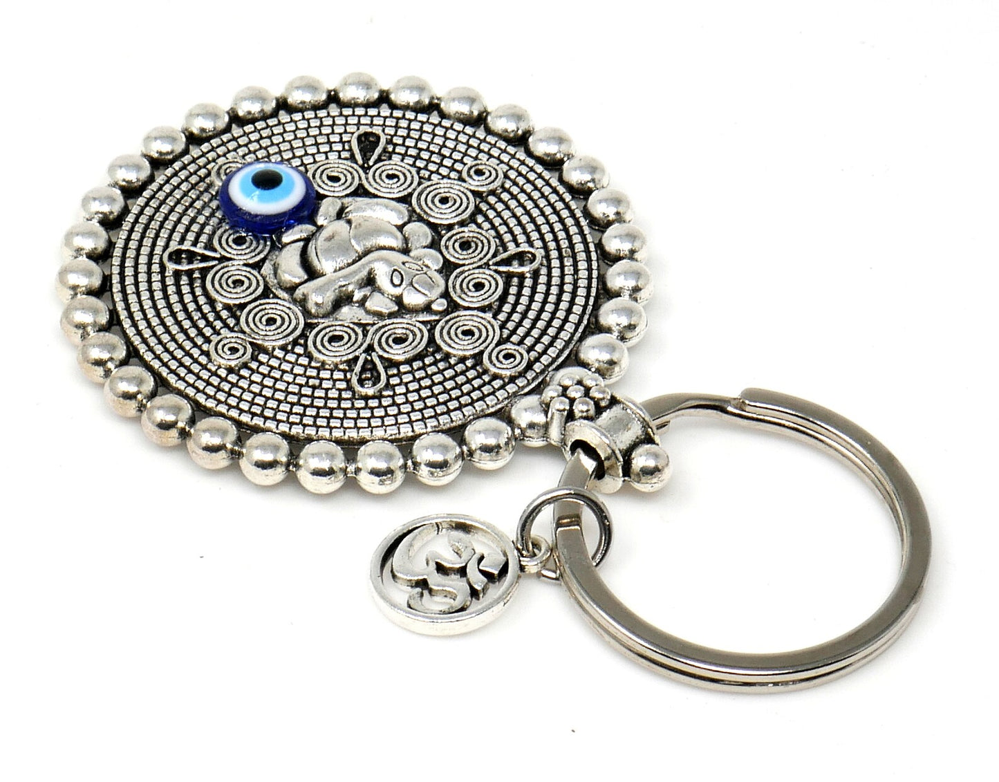 Ganesha | Evil Eye Protection | Car Rear Mirror Spiritual Jewellery Ornament | Good Luck | Happiness | Good Fortune | Success | Prosperity