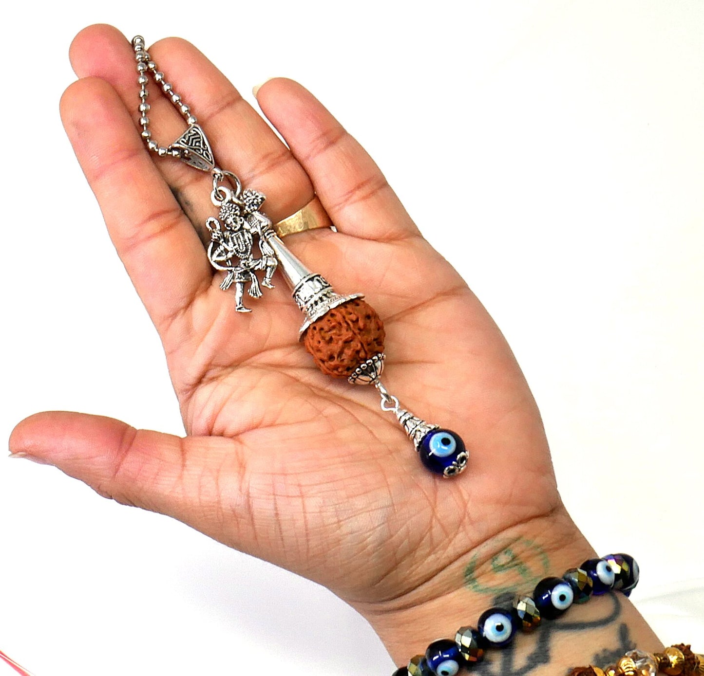 Evil eye Protection Lord Hanumanji Kavach-Indian Protection & Strength KeyRing/Hanging for Home/Car/Office/Business-Hindu Spiritual Gift