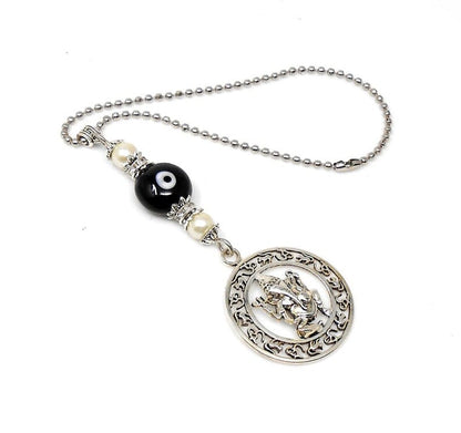 Ganesha | Evil Eye Protection | Car Rearview Mirror Ornament | Good Luck | Happiness | Good Fortune | Success | Prosperity | Spirituality