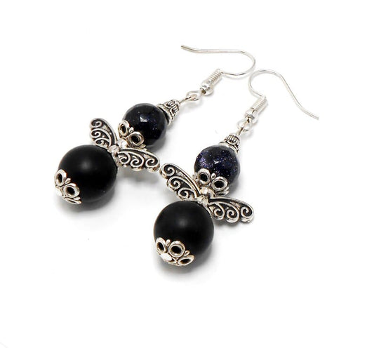 Evil Eye Protection | Guardian Angel | Glass Bead | Earring Dangle Jewelry | Good Luck | Positive Vibes | Positive Vibrations