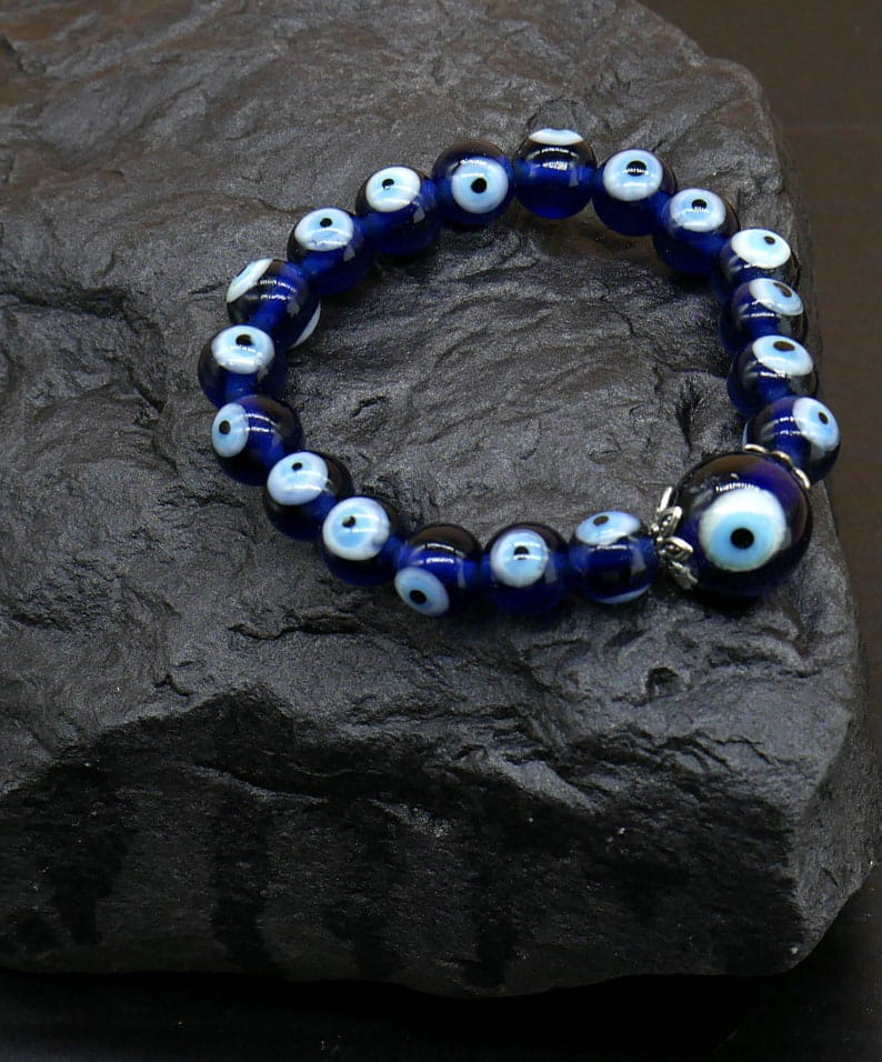 Evil Eye Protection | Blue Evil Eye Beads Stretchable Bracelet for Unisex | Evil Eye Protection Bracelet