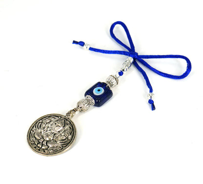 Ganesha | Evil Eye Protection | Car Rearview Mirror Ornament | Good Luck | Happiness | Good Fortune | Success | Prosperity