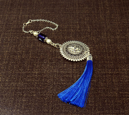 Evil Eye Protection Lord Ganesha Hanging For Car Rear View Mirror-Positive Energy for Happiness / Good Fortune /Good Luck/Prosperity/Success