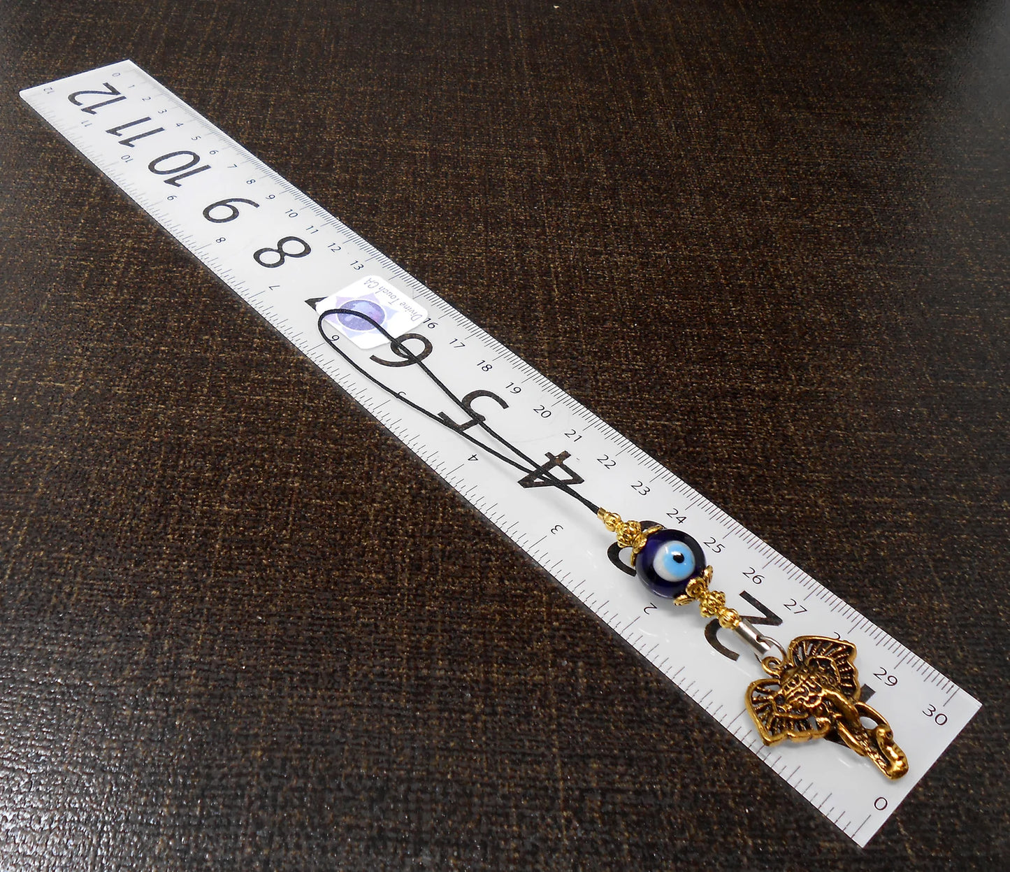 Evil Eye Protection OM & Lucky Elephant Key Ring- Car Rear View Mirror Accessories, Car Mirror Ornament, Tribal Car Charm, Gift for Diwali